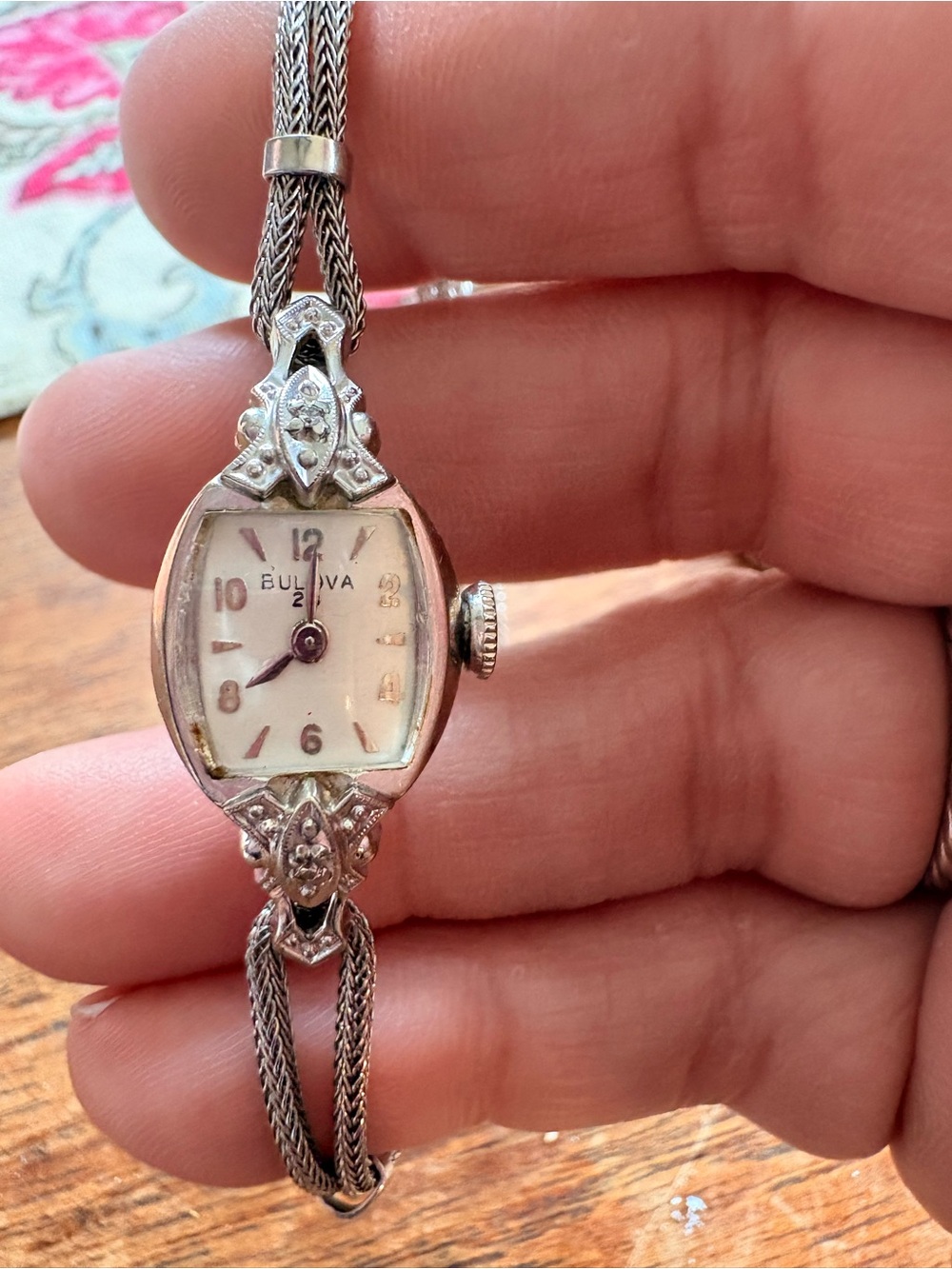 Bulova Silver-Tone Women's Ornate Bracelet Watch